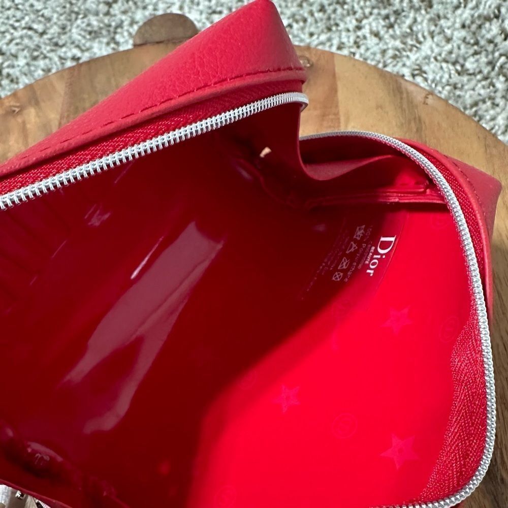 Dior Makeup Cosmetic Square Pouch Red Limited Edition - Picture 5 of 6
